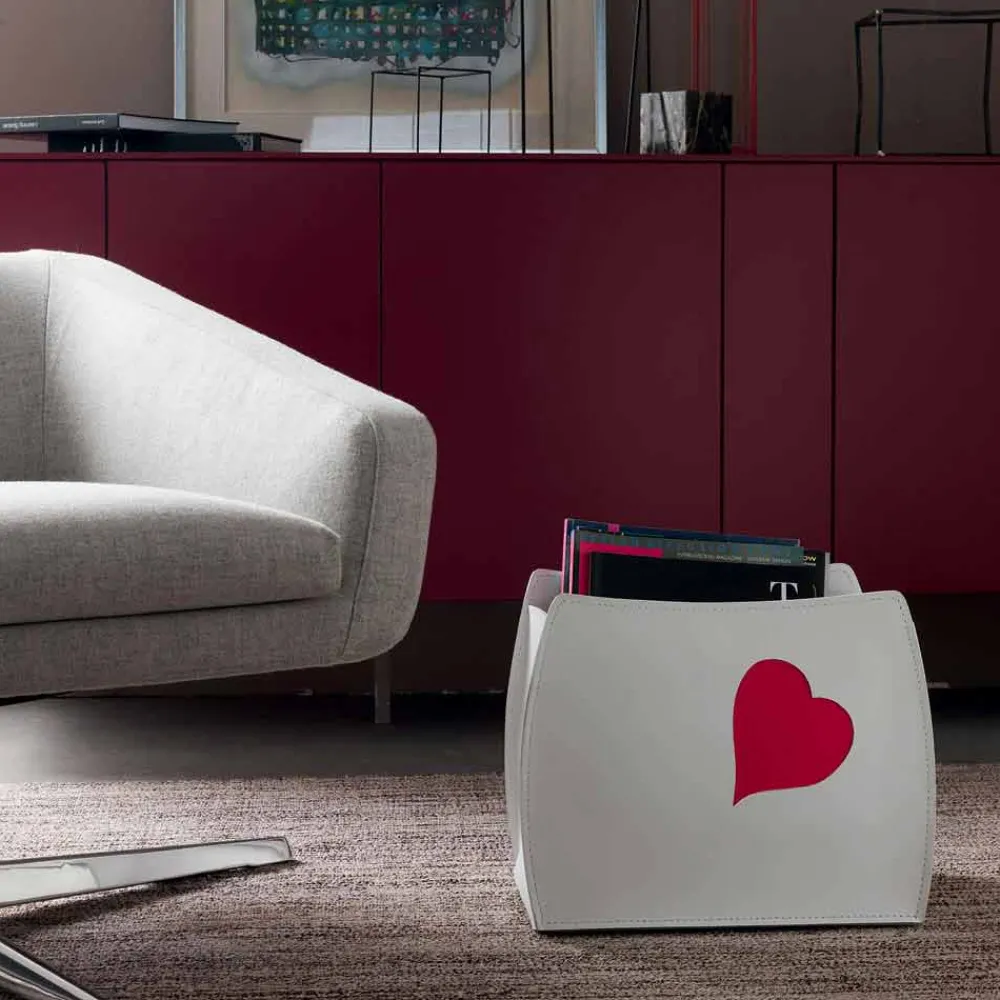 Limac Design Zeitungsständer-Design-Zeitschriftenständer aus Leder mit modernem Beatrice-Design