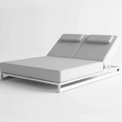 Viadurini in the Garden Sonnenliegen-Doppel Sonnenliege im Garten aus Aluminium und Stoff - Gioacchino