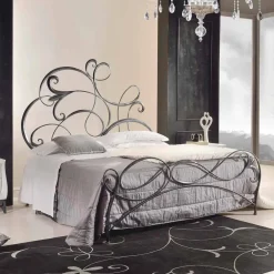 Viadurini Night Design Maßgeschneiderte Möbel|Schmiedeeisen Doppelbetten-Doppelbett aus Eisen Made in Italy in modernem Design Allison 160x190