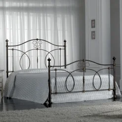 Viadurini Night Design Schmiedeeisen Doppelbetten-Doppelbett aus grünem oder schwarzem Eisen, hergestellt in Italien – Poldo