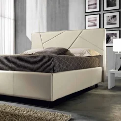 Viadurini Night Design Polsterbetten-Doppelbett aus Kunstleder mit Aufbewahrungsbox 160x190/200 cm Mila