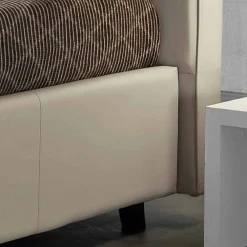 Viadurini Night Design Polsterbetten-Doppelbett aus Kunstleder mit Aufbewahrungsbox 160x190/200 cm Mila