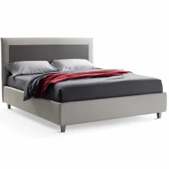 Viadurini Night Design Maßgeschneiderte Möbel|Polsterbetten-Doppelbett aus Kunstleder mit Box und glattem Kopfteil Made in Italy - Arturo