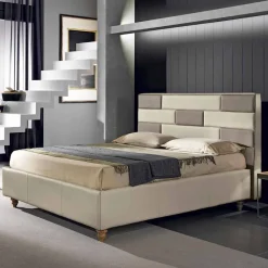 Viadurini Night Design Polsterbetten-Doppelbett aus Kunstleder mit Aufbewahrungsbox 160x190/200 cm Gin