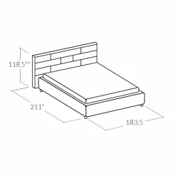 Viadurini Night Design Polsterbetten-Doppelbett aus Kunstleder mit Aufbewahrungsbox 160x190/200 cm Gin