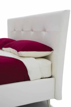 Viadurini Night Design Polsterbetten|Maßgeschneiderte Möbel-Doppelbett aus Kunstleder mit Swarovski Made in Italy - Perzio