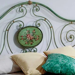 Viadurini Night Design Schmiedeeisen Doppelbetten|Maßgeschneiderte Möbel-Doppelbett aus Schmiedeeisen mit Dekorationen Rachael 160x190 cm