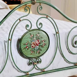 Viadurini Night Design Schmiedeeisen Doppelbetten|Maßgeschneiderte Möbel-Doppelbett aus Schmiedeeisen mit Dekorationen Rachael 160x190 cm