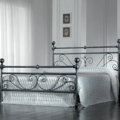 Viadurini Night Design Schmiedeeisen Doppelbetten-Doppelbett aus schwarz-silbernem Eisenrohr, hergestellt in Italien – Geometrie