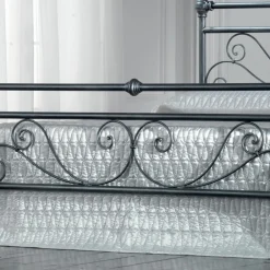 Viadurini Night Design Schmiedeeisen Doppelbetten-Doppelbett aus schwarz-silbernem Eisenrohr, hergestellt in Italien – Geometrie