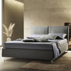 Viadurini Night Design Polsterbetten-Doppelbett aus Stoff oder Samt mit Stauraum Made in Italy – Ernesto