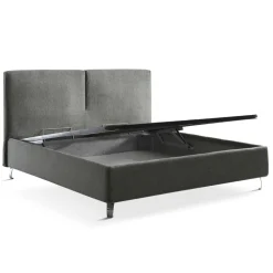 Viadurini Night Design Polsterbetten-Doppelbett aus Stoff oder Samt mit Matratze Made in Italy – Ernesto