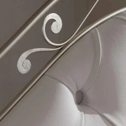 Viadurini Night Design Maßgeschneiderte Möbel|Schmiedeeisen Doppelbetten-Doppelbett gepolstert handgefertigt 160x190 cm aus Eisen Gracie