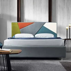 Viadurini Night Design Polsterbetten-Doppelbett, gepolstert, mit Aufbewahrungsbox 160x190/200cm Mia