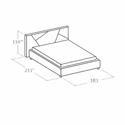 Viadurini Night Design Polsterbetten-Doppelbett, gepolstert, mit Aufbewahrungsbox 160x190/200cm Mia