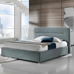 Viadurini Night Design Polsterbetten-Doppelbett, gepolstert, modern, Aufbewahrungsbox 160x190/200 cm Sun