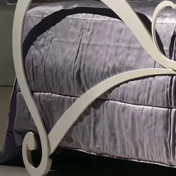 Viadurini Night Design Maßgeschneiderte Möbel|Schmiedeeisen Doppelbetten-Doppelbett gepolstert 160x190 cm aus Eisen mit Kristall Kimberly