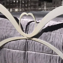 Viadurini Night Design Maßgeschneiderte Möbel|Schmiedeeisen Doppelbetten-Doppelbett gepolstert 160x190 cm aus Eisen mit Kristall Kimberly