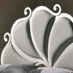 Viadurini Night Design Maßgeschneiderte Möbel|Schmiedeeisen Doppelbetten-Doppelbett gepolstert 160x190 cm aus Eisen mit Kristall Kimberly