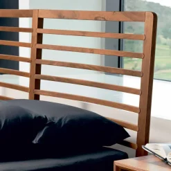 Viadurini Night Design Design Doppelbetten-Doppelbett made in Italy,Basis aus massivem Nussholz,Design Didimo