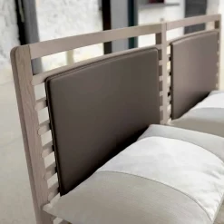 Viadurini Night Design Design Doppelbetten-Doppelbett made in Italy,Basis aus massivem Nussholz,Design Didimo