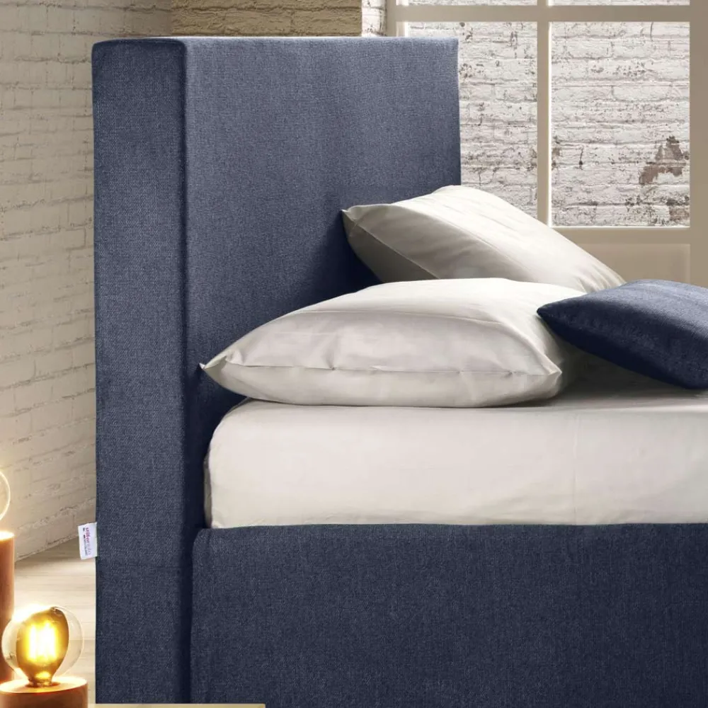 Viadurini Night Design Maßgeschneiderte Möbel|Polsterbetten-Doppelbett mit Aufbewahrungsbox aus Stoff Made in Italy - Verga