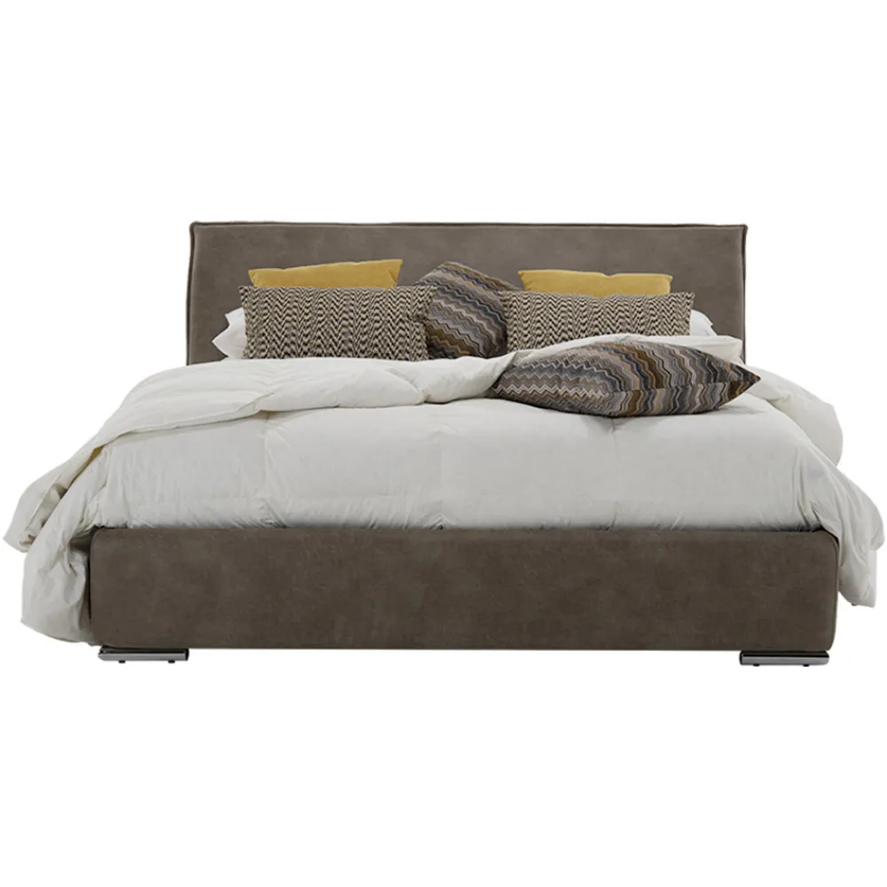 Viadurini Night Design Maßgeschneiderte Möbel|Polsterbetten-Doppelbett mit Behälter aus Stoff oder Kunstleder Made in Italy - Doremì