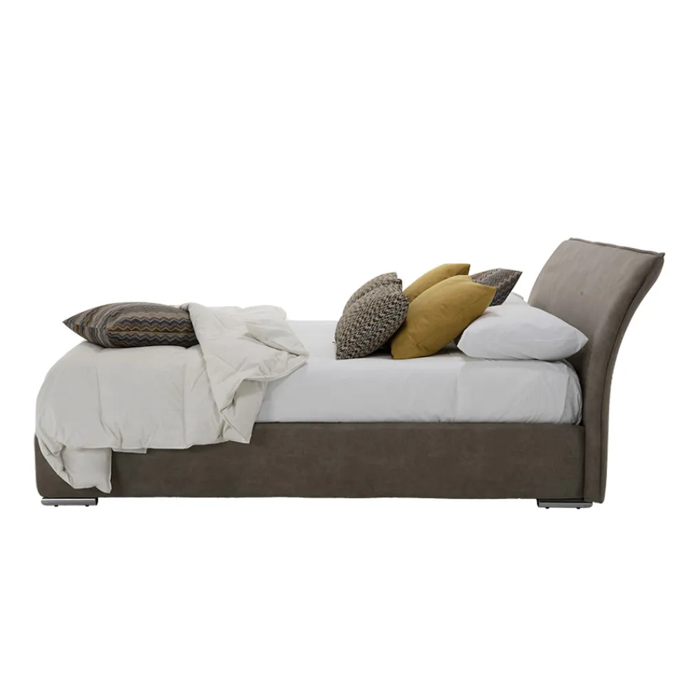 Viadurini Night Design Maßgeschneiderte Möbel|Polsterbetten-Doppelbett mit Behälter aus Stoff oder Kunstleder Made in Italy - Doremì