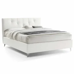 Viadurini Night Design Maßgeschneiderte Möbel|Polsterbetten-Doppelbett mit Behälter gepolstert in Kunstleder Made in Italy - Maske