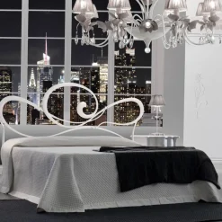 Viadurini Night Design Schmiedeeisen Doppelbetten-Doppelbett mit Bettrahmen aus Eisen, hergestellt in Italien – Shadow