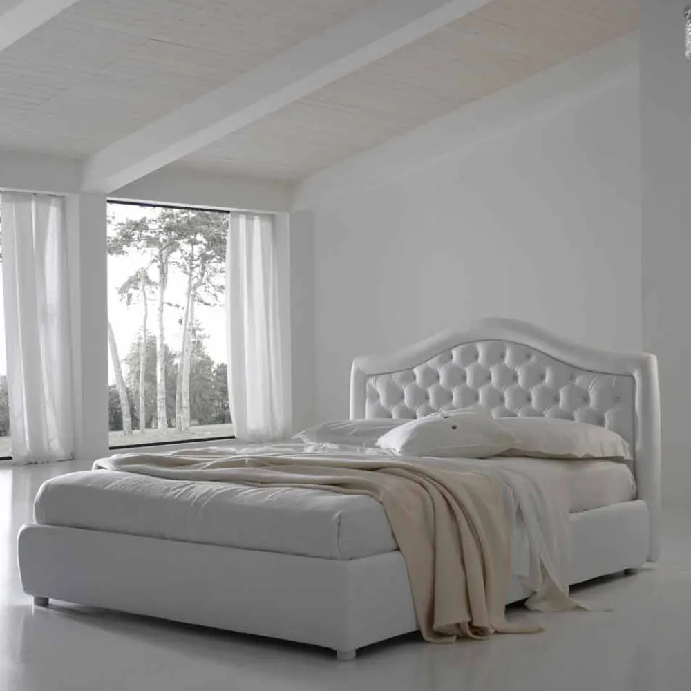 Bolzan Letti Maßgeschneiderte Möbel|Polsterbetten-Doppelbett mit Container, klassisches Design Capri von Bolzan