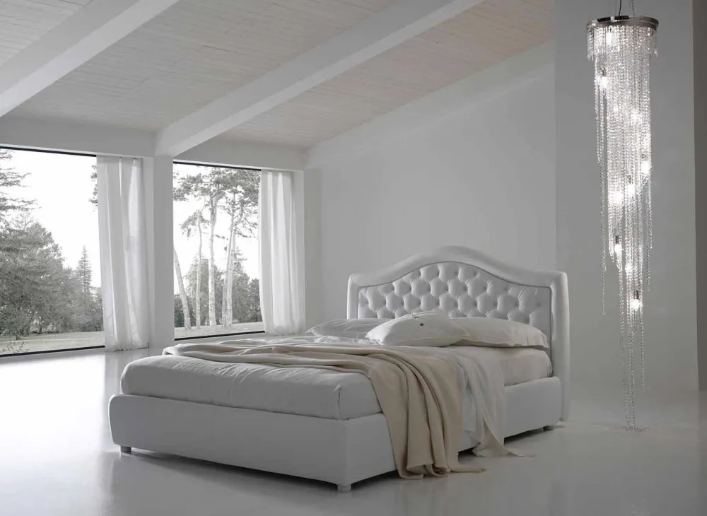 Bolzan Letti Maßgeschneiderte Möbel|Polsterbetten-Doppelbett mit Container, klassisches Design Capri von Bolzan