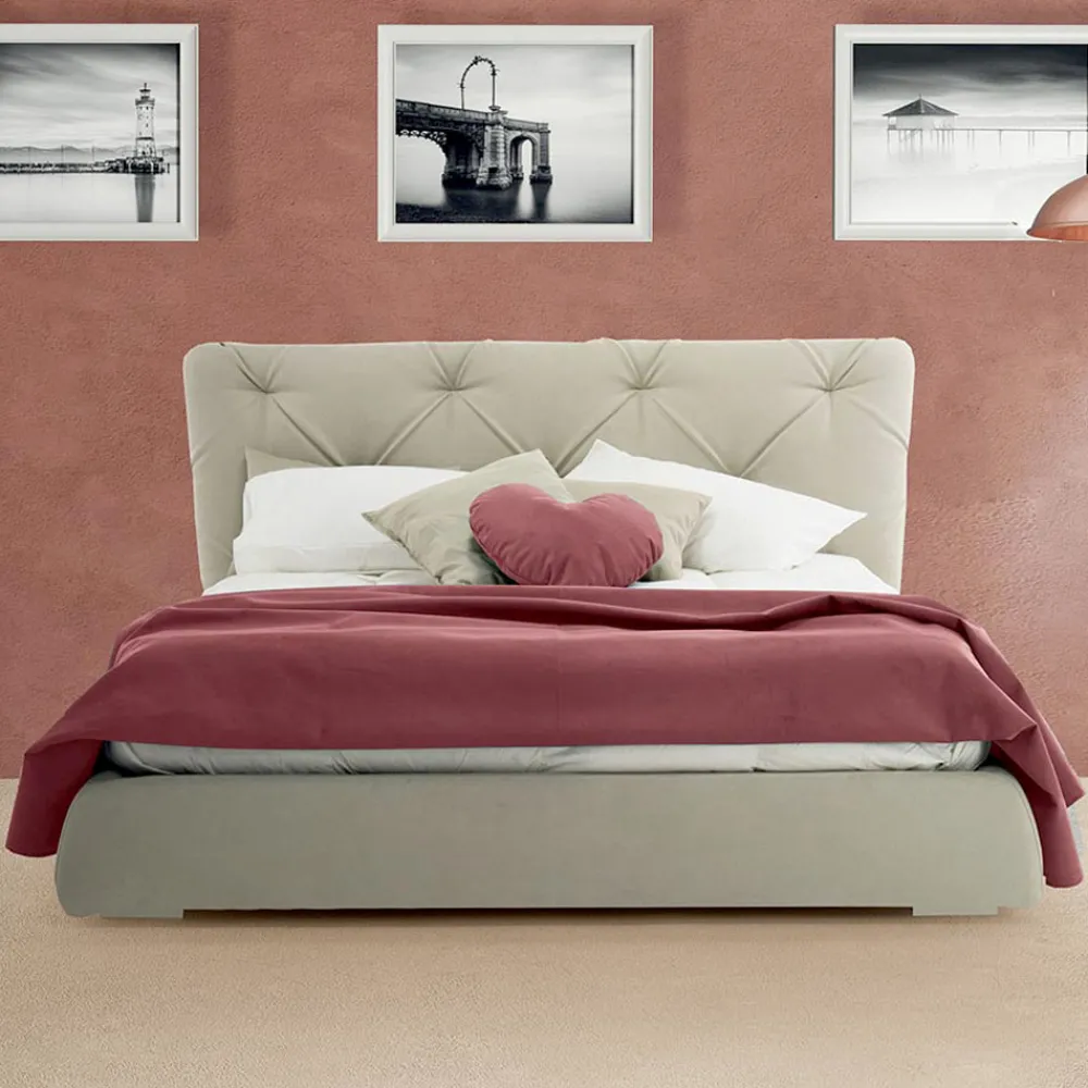 Viadurini Night Design Maßgeschneiderte Möbel|Polsterbetten-Doppelbett mit Container in modernem Design Made in Italy - Gaven