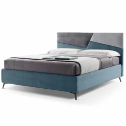 Viadurini Night Design Maßgeschneiderte Möbel|Polsterbetten-Doppelbett mit Container gepolstert in Made in Italy Stoff - Raggino