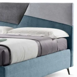 Viadurini Night Design Maßgeschneiderte Möbel|Polsterbetten-Doppelbett mit Container gepolstert in Made in Italy Stoff - Raggino