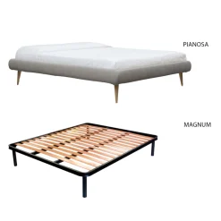 Viadurini Night Design Polsterbetten-Doppelbett mit Eisenkopfteil und gepolstertem Bettrahmen, hergestellt in Italien – Kenzo