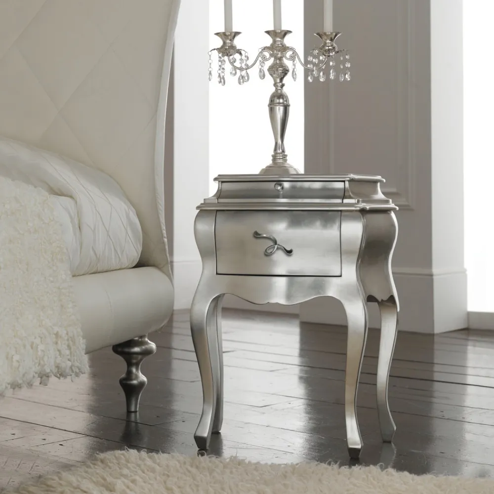 Viadurini Night Design Schlafzimmer Komplett-Doppelbett mit Fußteil, Matratze, Kissen und 2 Nachttischen – Lampo