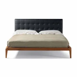 Viadurini Night Design Polsterbetten-Doppelbett mit gepolstertem Kopfteil Leilo, Design 160x200cm