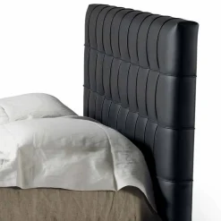 Viadurini Night Design Polsterbetten-Doppelbett mit gepolstertem Kopfteil Leilo, Design 160x200cm