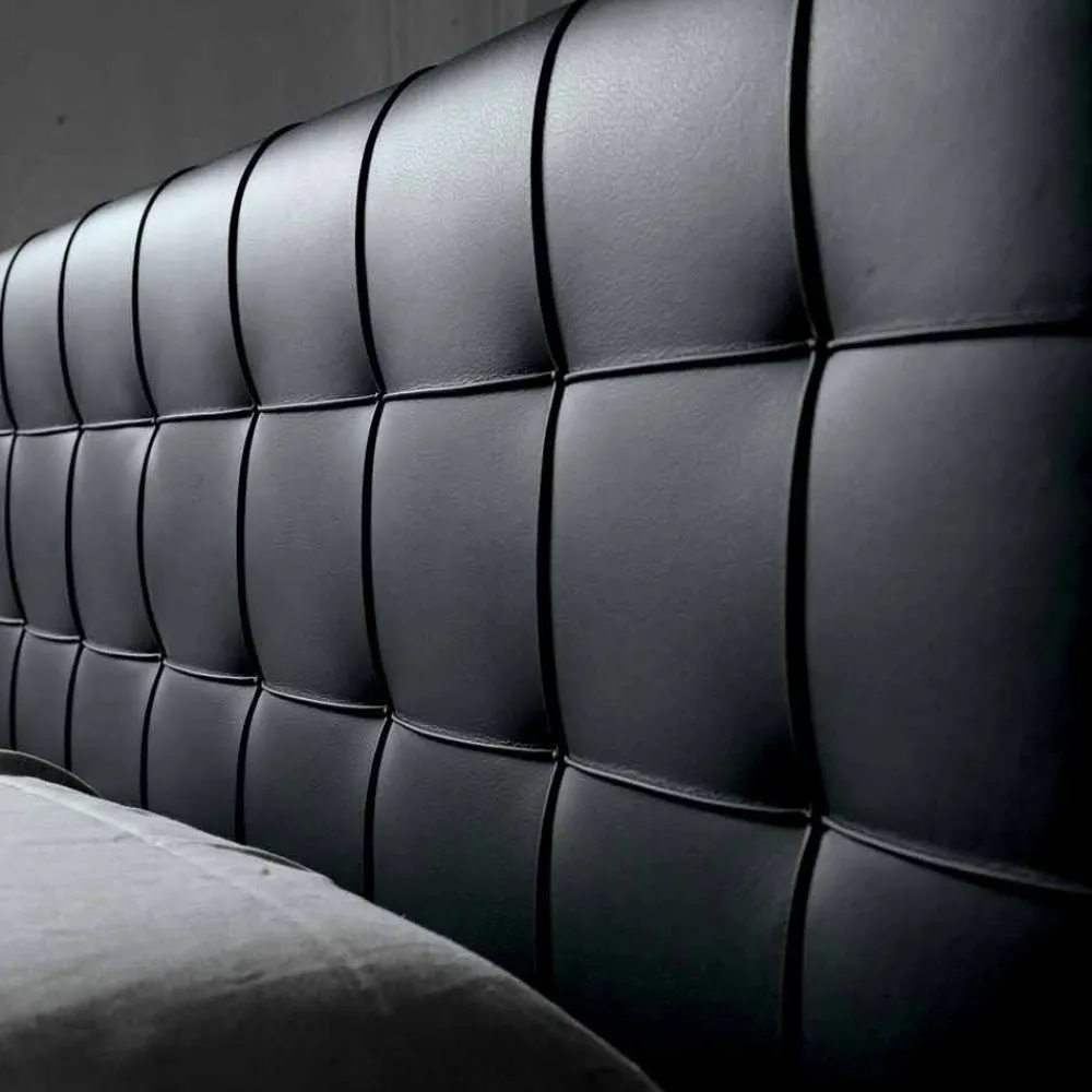 Viadurini Night Design Polsterbetten-Doppelbett mit gepolstertem Kopfteil Leilo, Design 160x200cm