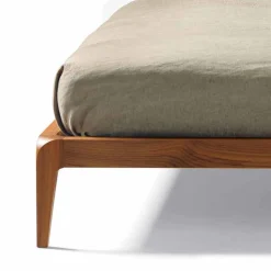 Viadurini Night Design Polsterbetten-Doppelbett mit gepolstertem Kopfteil Leilo, Design 160x200cm