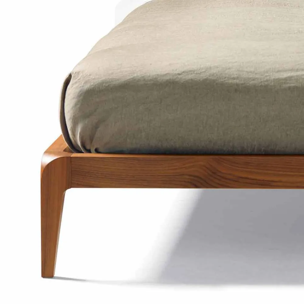 Viadurini Night Design Polsterbetten-Doppelbett mit gepolstertem Kopfteil Leilo, Design 160x200cm