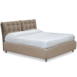 Viadurini Night Design Polsterbetten-Doppelbett mit gepolstertem Kopfteil und gepolsterten Füßen, hergestellt in Italien – Aaron