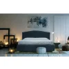 Viadurini Night Design Polsterbetten-Doppelbett mit gepolstertem Kopfteil aus Made in Italy-Stoff – Fulmine