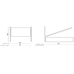 Viadurini Night Design Polsterbetten-Doppelbett mit gepolstertem Kopfteil aus Made in Italy-Stoff – Fulmine