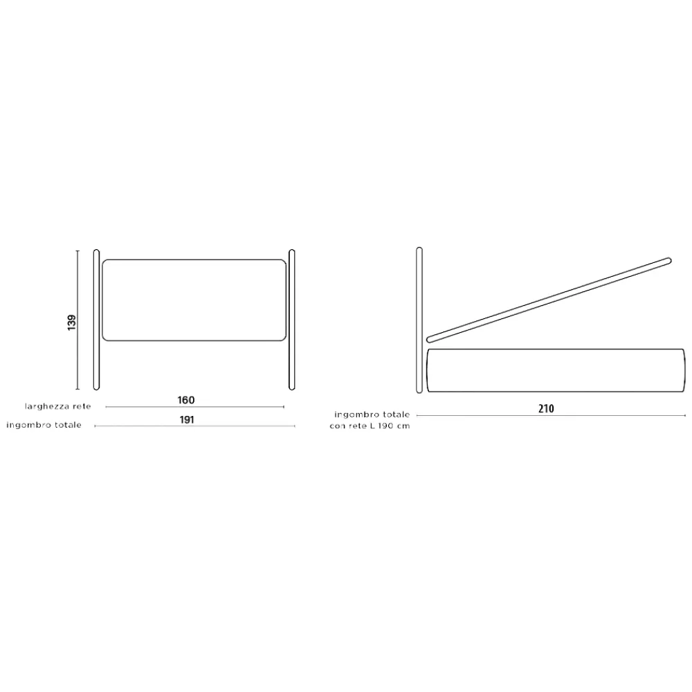 Viadurini Night Design Polsterbetten-Doppelbett mit gepolstertem Kopfteil aus Made in Italy-Stoff – Fulmine