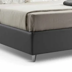 Viadurini Night Design Maßgeschneiderte Möbel|Polsterbetten-Doppelbett mit gepolstertem Behälter aus Kunstleder Made in Italy - Raggino
