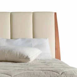 Viadurini Night Design Polsterbetten-Doppelbett mit gepolstertem Kopfteil aus Leder Menardo Design