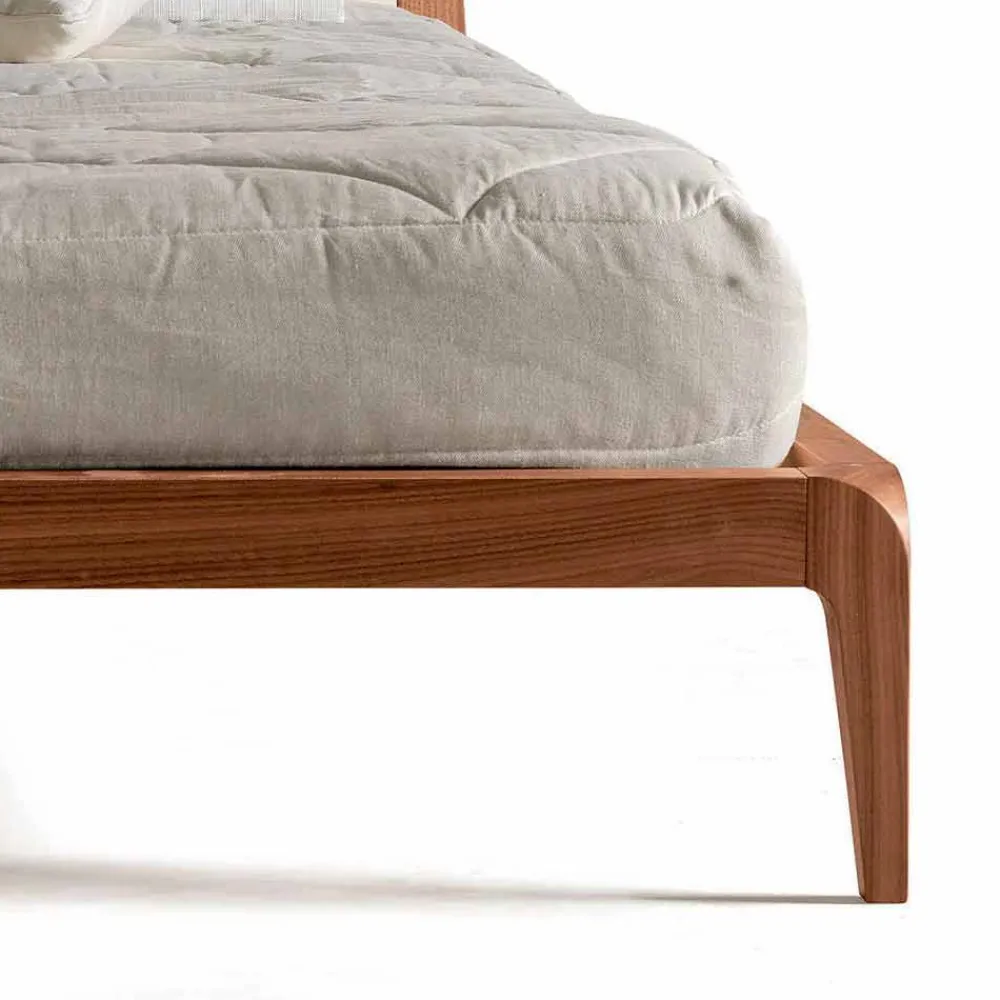 Viadurini Night Design Polsterbetten-Doppelbett mit gepolstertem Kopfteil aus Leder Menardo Design