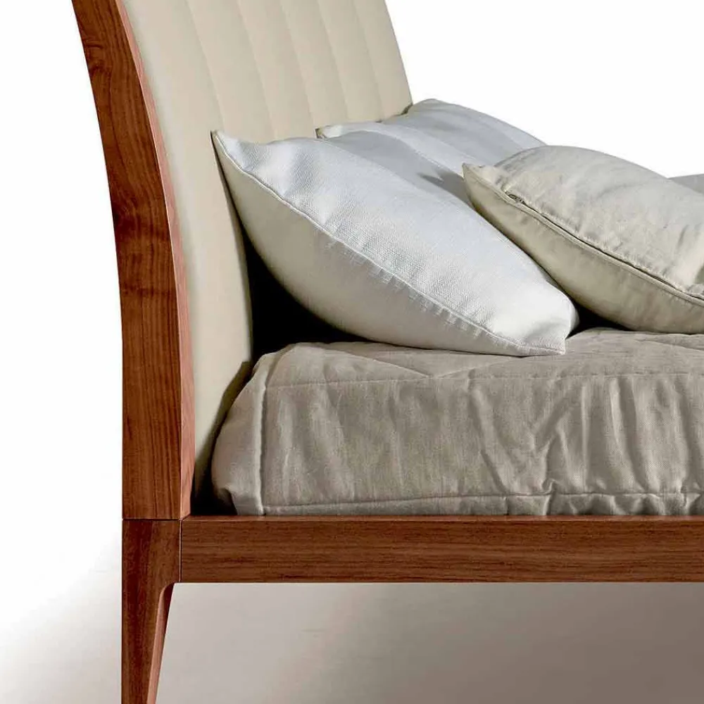 Viadurini Night Design Polsterbetten-Doppelbett mit gepolstertem Kopfteil aus Leder Menardo Design